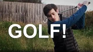 Trying to hit the perfect golf shot in golf