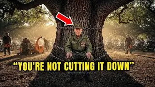 &ldquo;You're Not Cutting It Down&rdquo; Veteran Chained Himself To The Oak Tree The Chainsaws Went Silent