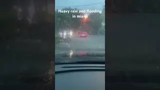 Real-time flooding and heavy rain in miami🥶