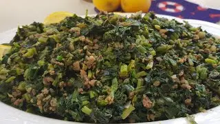 اسهل طريقة للسبانخ باللحمة#سبانخ