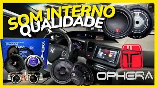 KIT 2 VIAS OPHERA OP90 / COAXIAL OPHERA / SUBWOOFER OPHERA COM CAIXA DE FIBRA CELADA - HONDA CIVIC
