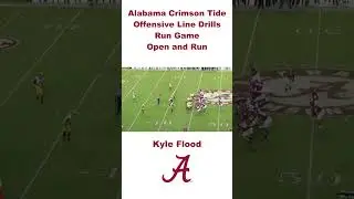 Alabama Crimson Tide Offensive Line Drill Open and Run #ncaa #nfl #offensiveline #coaching #football