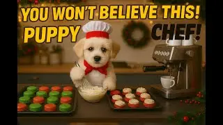 Puppy Chef Makes Christmas Macarons! ☕🐶🎄 (Cutest Holiday Baking Ever)