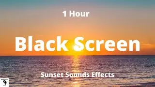 Black Screen Sunset Sounds Effects - Meditation Music - Relaxing Music - 1 Hour