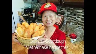 Banh mi-The Sourdough Vietnamese baguettes recipe, mini size , crunchy crust, soft, airy crumbs