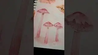 100 days of mushrooms - Day 30: Rosy bonnet #fungi #art #watercolor #shorts