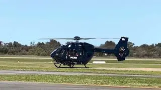 Wa police Airbus H145D3, startup and takeoff. VH-VQX