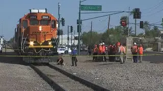 Train hits pedestrian, blocks Van Buren St. in Phoenix