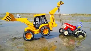 Jcb 5dx  Help Big Sowaraj tractor Accident Pulling Out JCB l Cartoon Video l JCB LOAD 