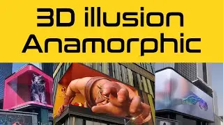 Naked Eye 3D LED Screen Video. Movie street glasses-free 3D Autostereoscopy. 3D anamorphic illusion.