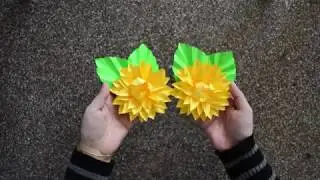 How to make Beautiful Dahlia Flower from a Single Sheet of Paper - DIY Paper Flower Tutorial