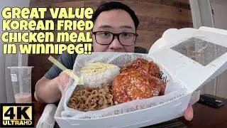 WINNIPEG LOCAL FOOD!! GREAT VALUE KOREAN FRIED CHICKEN MEAL IN WINNIPEG MANITOBA 🍗🇰🇷!! [4K]