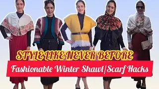 Different ideas for🥶winter Shawl/Scarf/Stole Styling #winterfashion #winterstyle #shawltutorial #diy