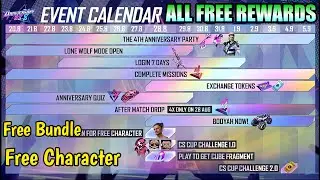 FREE FIRE 4TH ANNIVERSARY ALL FREE REWARDS | 4TH ANNIVERSARY ALL FREE REWARDS FREE FIRE | FREE ITEMS
