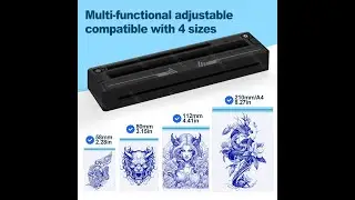 Wireless Tattoo Stencil Printer Portable Bluetooth for Tattoo Artists Shop Compatible with 4 Size