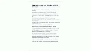 DMV motorcycle test Questions 100 Accurate35