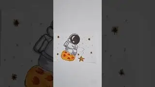 HOW TO DRAW an Astronut with fisher star ⭐ #astronut #shorts #subscribe #star