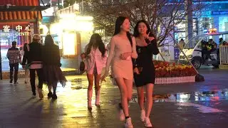 Guangzhou 4K China,street scenes | Walking Chinese girl 2023