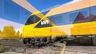 Canadian VIA Rail Trains at Gananoque. Kingston Subdivision CN Rail.  #canada  #train  #railway