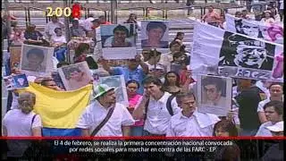 Millones de colombianos marcharon en contra de las Farc [Telemedell&iacute;n 20 a&ntilde;os] - Telemedell&iacute;n