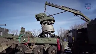 Russian servicemen carry out restoration and repair of military equipment and weapons at the front