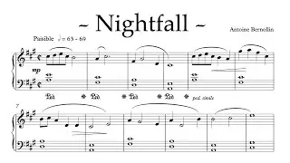 Nightfall - Antoine Bernollin - Original Piano Composition - With Sheet Music - Partition