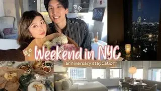 Weekend in my life nyc | anniversary hotel staycation, mediterranean food, cocktail bars & more!