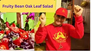 Chili Olive Tomato Black Bean Oak Leaf Salad with Garlic Onion Cashew Dressing ～ Take 3