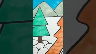 How to draw winter scenery #stepbystepdrawing #art #drawing #drawinglessons #easydrawing #stepbystep