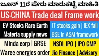 Stock Market News Today | China US Trade deal | EV stocks | IT Stocks | Jio finance | NSDL IPO | IEX