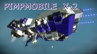 Space Engineers Build | Pimpmobile X-2 - Step by step - Large grid armour tank, + paralysis weapon!