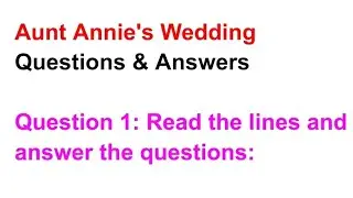Aunt Annie's Wedding | Poem | Question Answer | Focus English Class 6 | #mahmadstudycircle