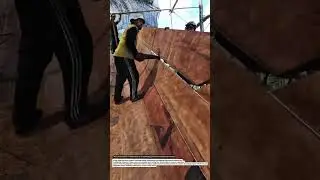 Manual Installation of Wooden Boards on Scaffolding | Traditional Construction Method.