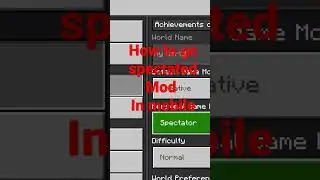 how to go spectator mode in mobile #viral #minecraft #shorts