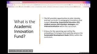Exploring the Academic Innovation Fund