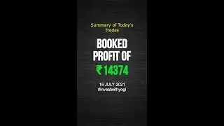14375 Profit| Summary of Today's Trades|Option Trading l Investing l #shorts #investwithyogi
