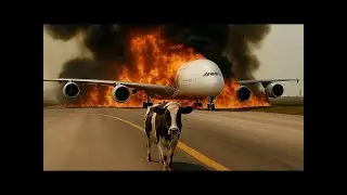 Cow Came Accidently During Landing On Airport emergency alert