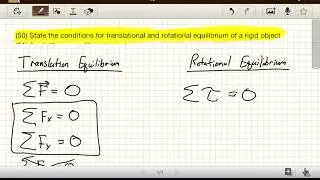 Conditions for Equilibrium, Including Rotation and Torque