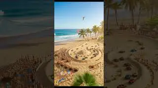 Hyper-Realistic Cinematic Miniature Beach Racetrack Scene | Vibrant Tiny World Adventure