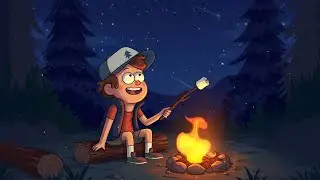 Dipper Pines Campfire Night 🔥 Lofi Chill: Stargazing Relax [Cozy, Peaceful]