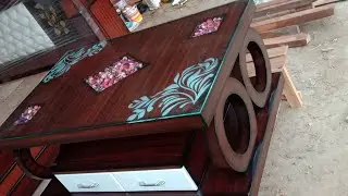 Latest modular centre table Wooden centre table glass