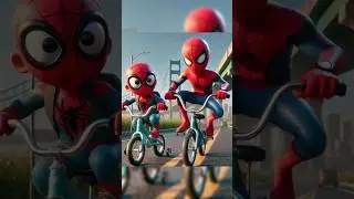 Powerful superhero bicycle riding #superherolover #spiderman