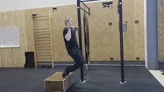 Toes Assisted Chin over Bar Hold + Negative Pull-up