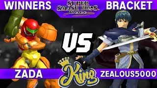 Smash Melee - Zada (Samus) vs Zealous5000 (Marth) - King Winners Bracket