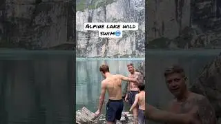 Cold water Alpine lake swim after long hike #family #wildswimming #coldwatertherapy #hiking