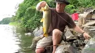 Carp Fishing with Ken at Spruce Run Reservoir - Ken Beam fishing for Carp