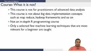 Data science for engineers Course philosophy and expectation