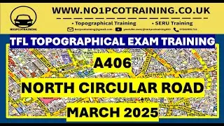 A406 Северная кольцевая дорога, март 2025 г. | Маршрут для топографического экзамена TfL | WWW.NO...