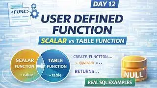 SQL Server Full Course for Data Analyst | Day 12 | User Defined Functions | Scalar vs Table Function