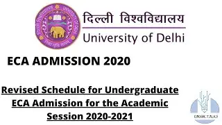 REVISED SCHEDULE FOR ECA ADMISSION 2020|ECA ADMISSION PROCEDURE|